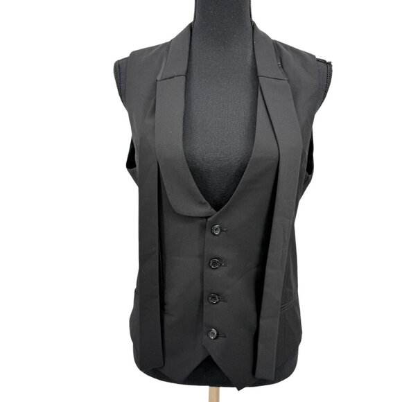 Alexander‎ McQueen Black Menswear Inspired Vest 4 Button Front - Picture 1 of 6